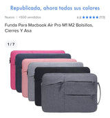 Funda Para Notebook 13 A 14 Con Bolsillos Cierres Y Asa