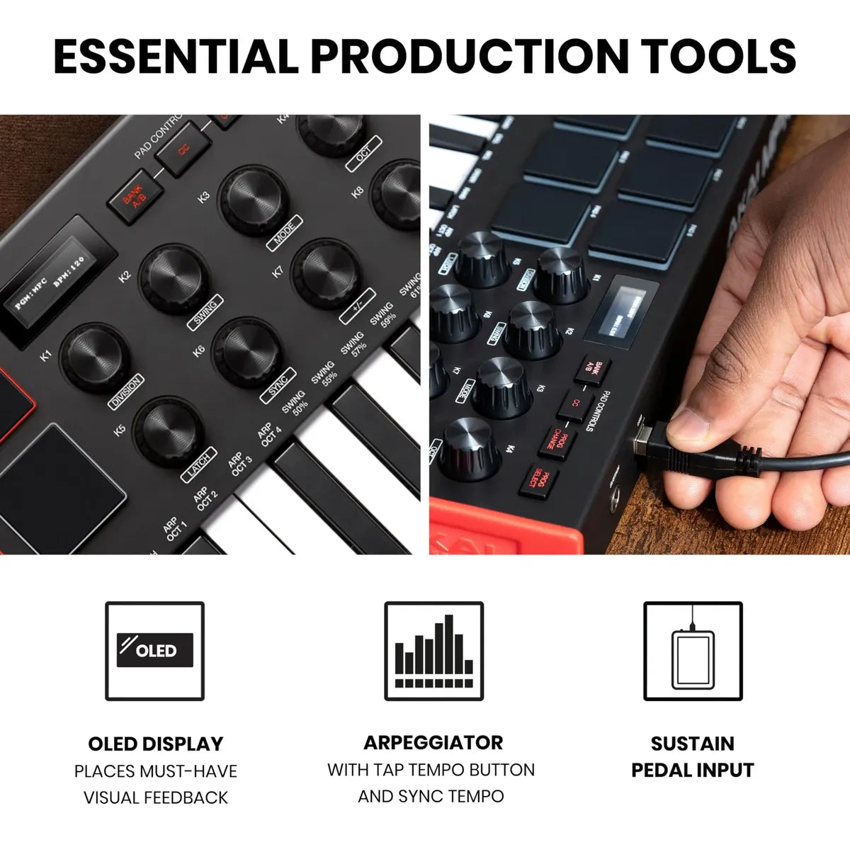 Controlador MIDI USB Akai Professional MPK Mini MK3 25 Teclas