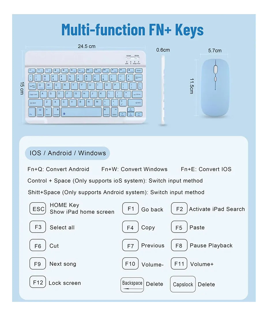 Kit De Teclado Y Mouse Inalámbricos Para Pc iPad