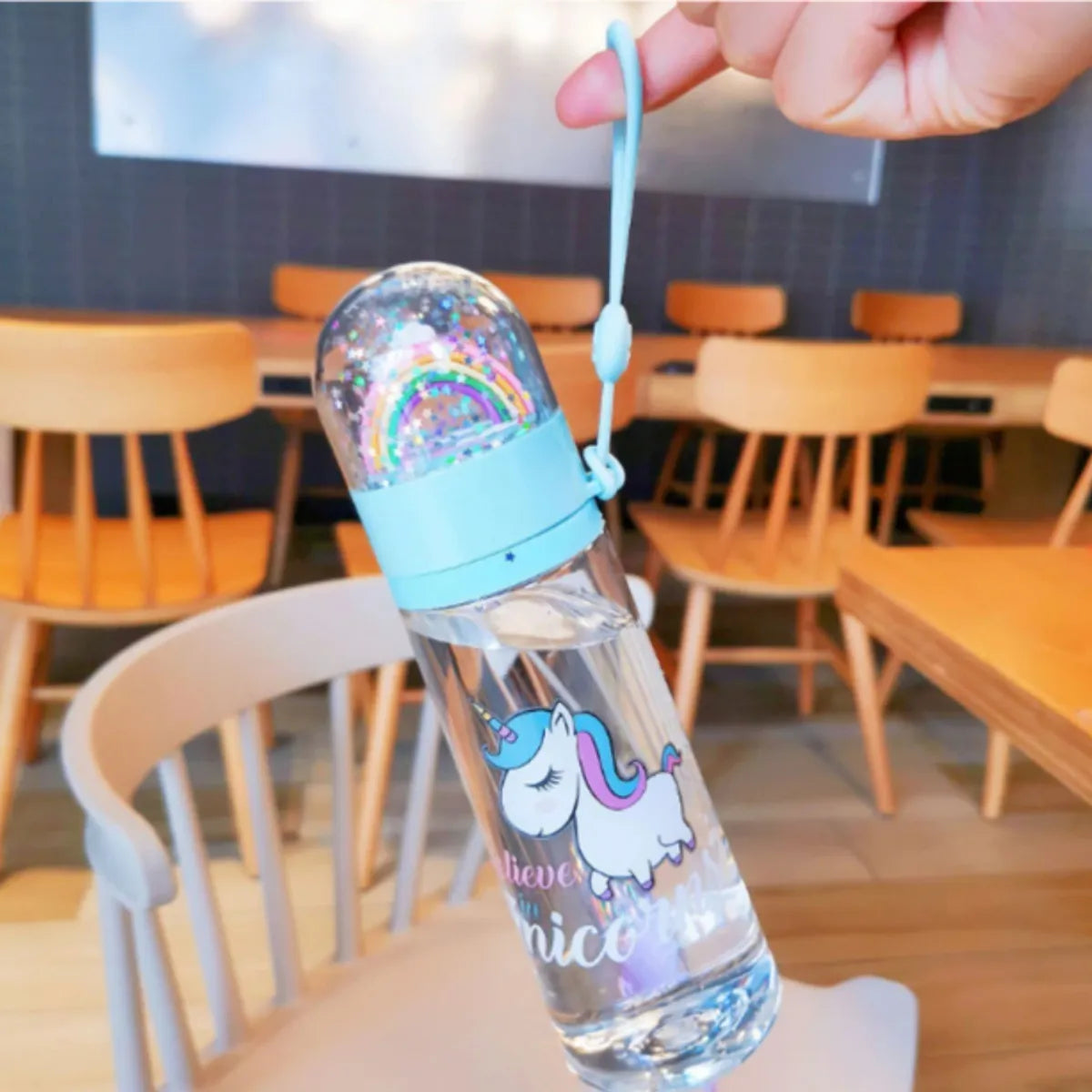 Vaso Para Agua Con Diseño Arcoiris Kawaii