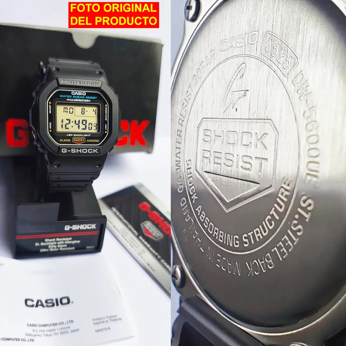 Reloj Casio G-SHOCK DW-5600UE-1 | Digital | Resistente a Impactos | 200 m | Hombre