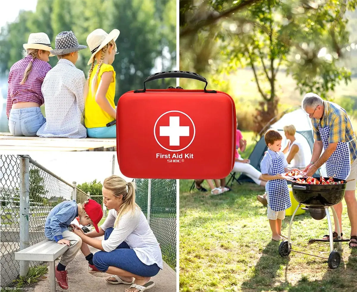 SHBC Kit de Primeros Auxilios 228 Piezas – Estuche EVA Impermeable Rojo