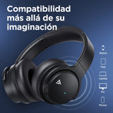 Auriculares Bluetooth Anc Cowin E7b With Ruido Cancelación Micrófono Call 20 Hrs Color Negro