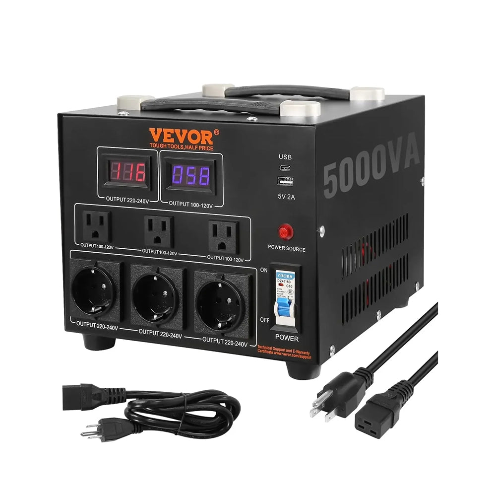 VEVOR SV-5000VA Transformador Convertidor de Voltaje 5000VA 110V/220V