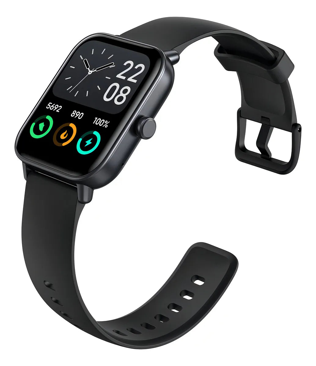 Reloj inteligente de 1.8 BT, llamada para voz de Alexa, pulsera negra gratuita