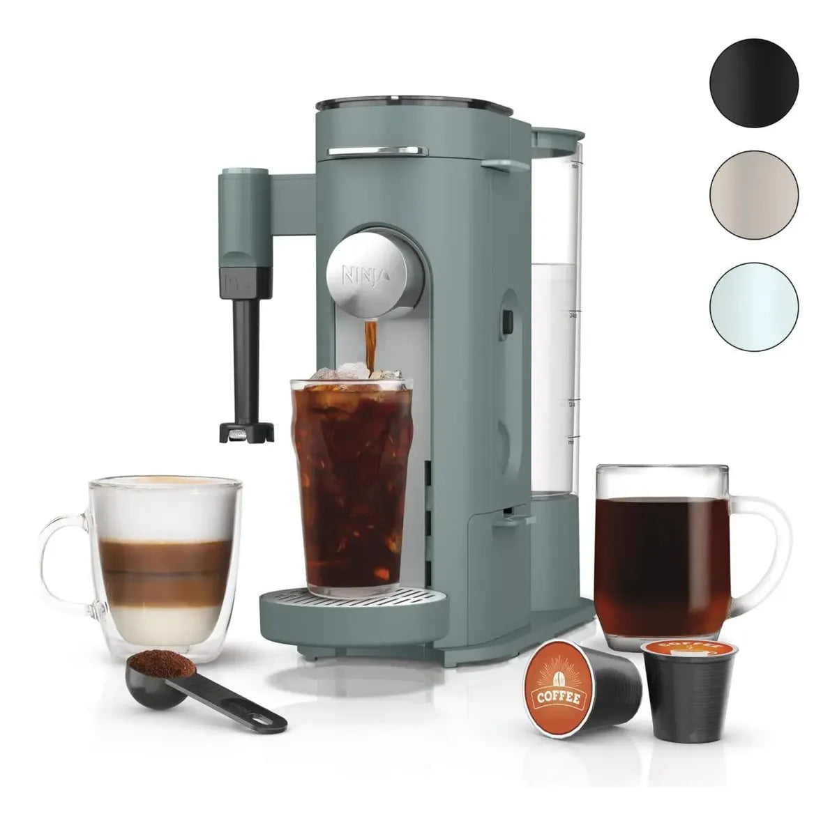Cafetera Monodosis Ninja Pods & Grounds | Compatible con Cápsulas y Café Molido | Color Navy | 120V
