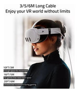 Link Cable 20 FT Compatible with Oculus/Meta Quest 3/Meta Quest2/Pro/Pico 4/Ultra Accessories and Pc/Steamvr, High Speed PC Data Transfer, USB 3.0 to USB C Cable for VR Headset