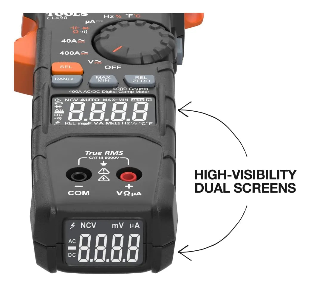 Pinza Amperimétrica Klein Tools CL490 400A AC/DC TRMS