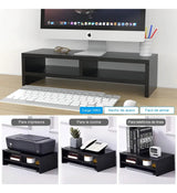 Soporte Monitor Con Estante Almacenamiento De 3 Niveles