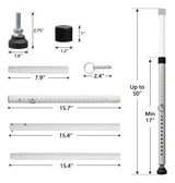 Barra de Seguridad Ajustable para Puertas Corredizas 17–50 Pulgadas – Blanca