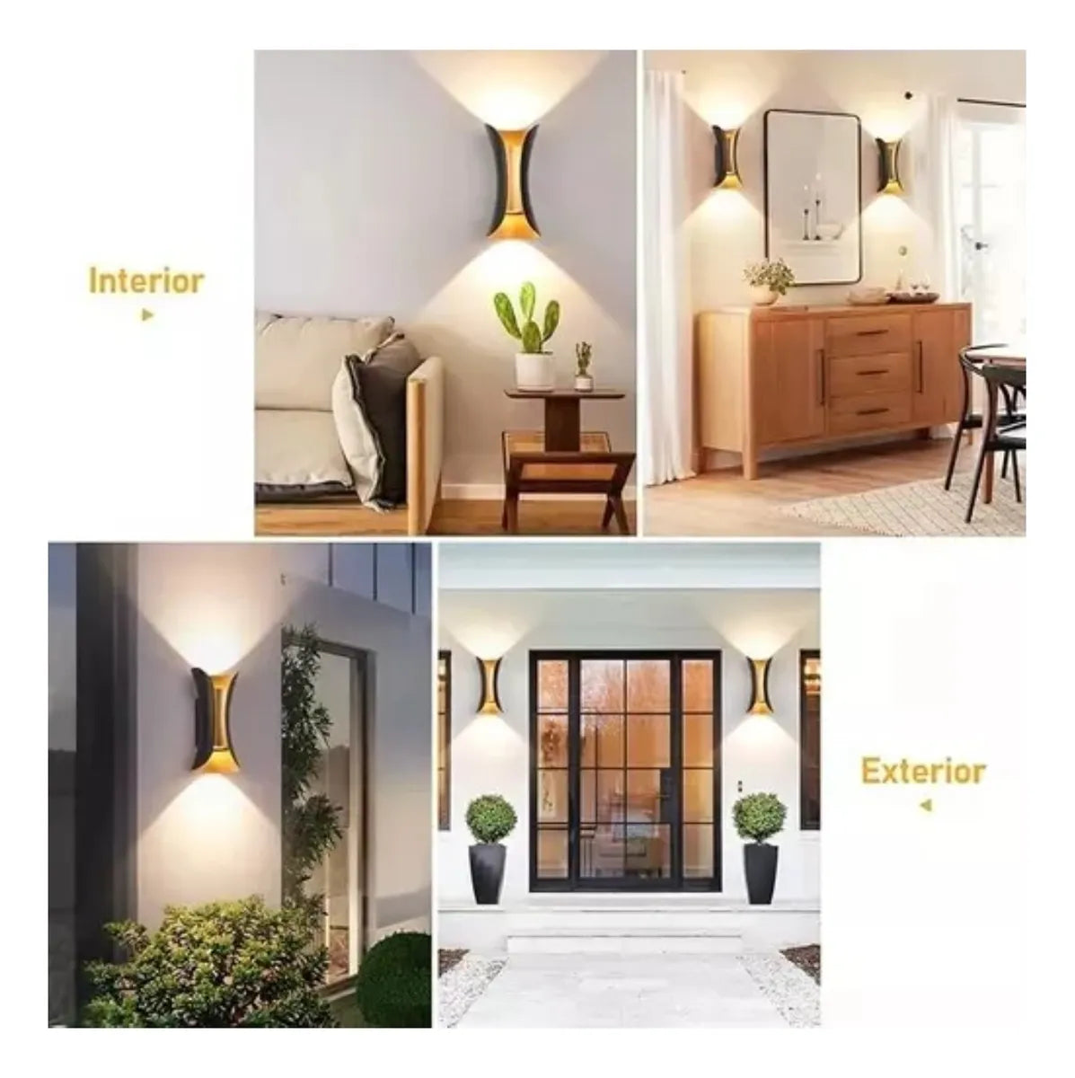 Impermeable Wall Lamp 10w, Apto Interior O Exterior - Negro