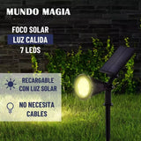 Estaca Solar Jardin Foco Led Impermeable Luz Calida 1