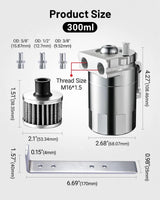 Oil Catch Can Evil Energy Bafled De Aluminio Universal De 300