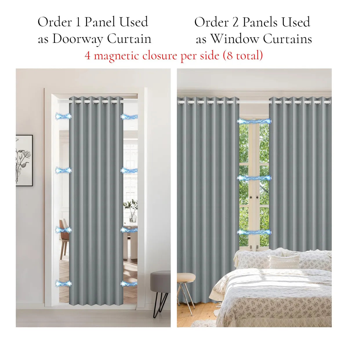 Cortinas Hmyi con aspecto plisado magnético, 100 % opacas, 150 x 20 cm (ancho x largo)