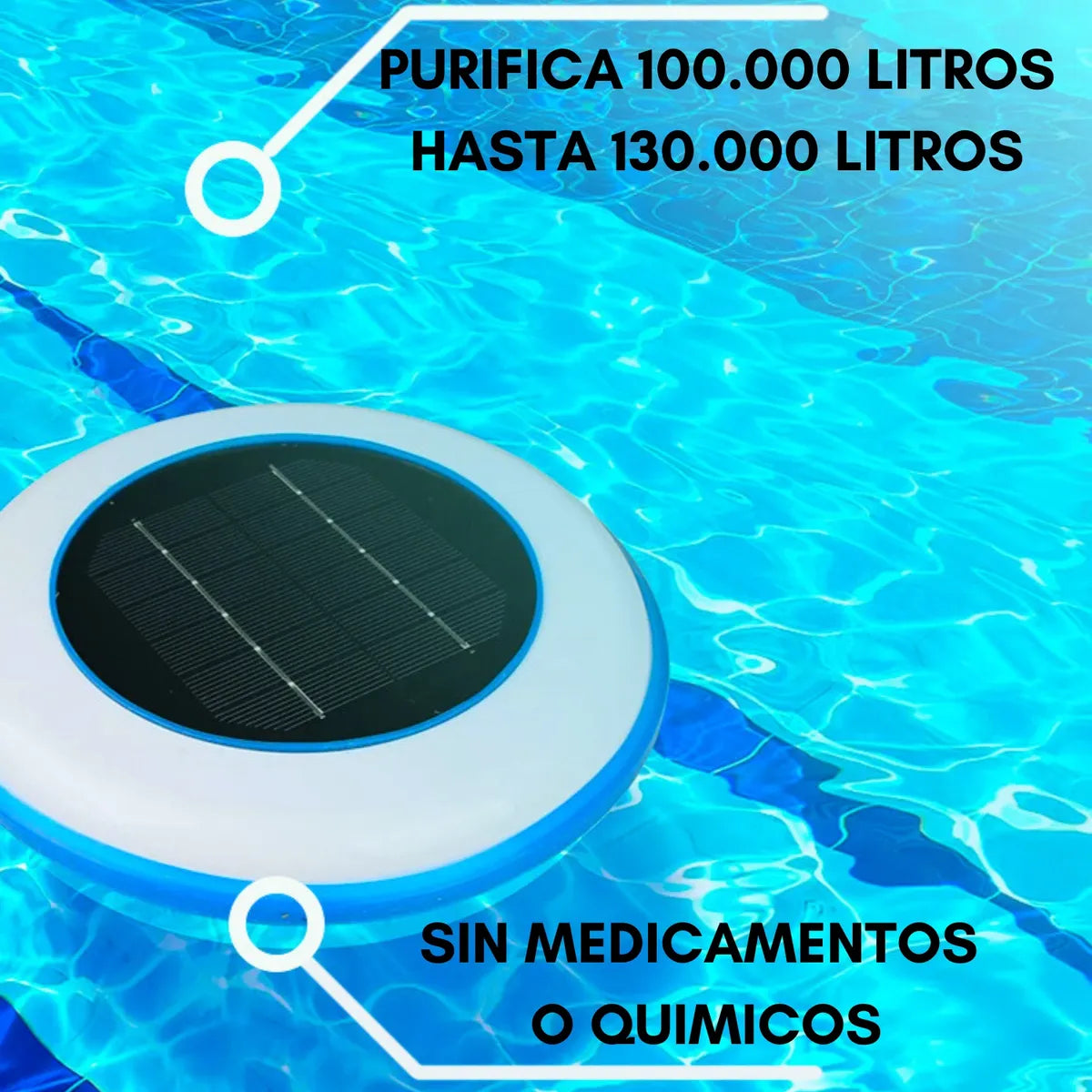 Ionizador Purificador Solar Para Piscina Flotador Purificado