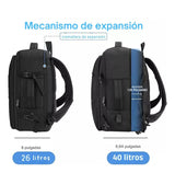 Mochila Viaje Carry On 40Litros Porta Notebook Reforzada Diseño de Tela Lisa