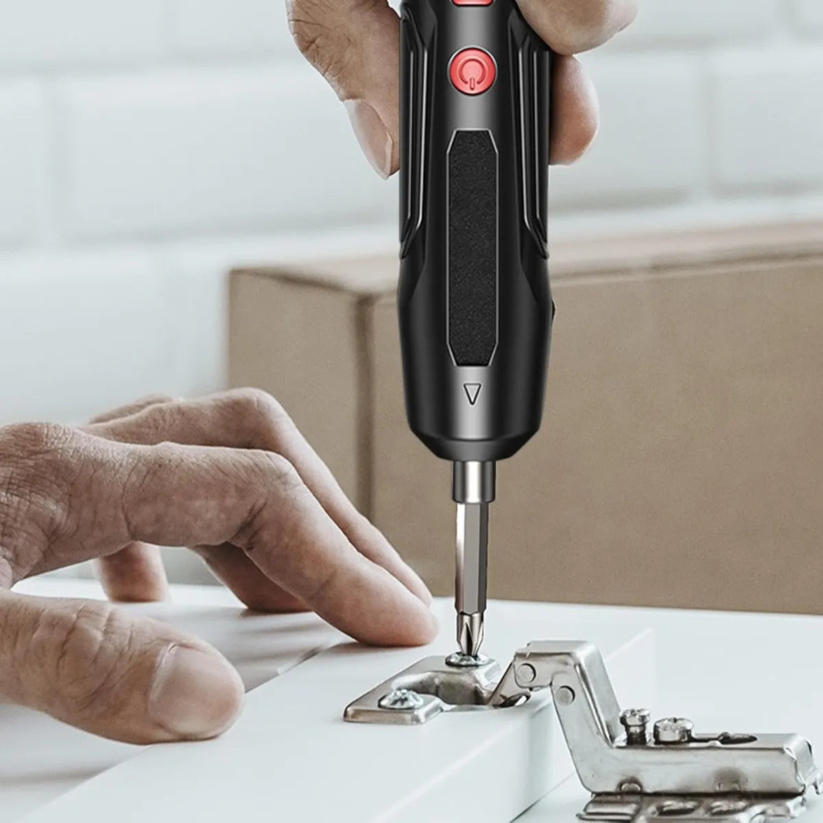 Destornillador Inalámbrico+30 Puntas De Destornillador Negro