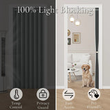 Cortinas Hmyi con aspecto plisado magnético, 100 % opacas, 150 x 20 cm (ancho x largo)