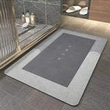 Tapete Alfombrilla De Baño Super Absorbente Color Gris Oscuro Geométrica