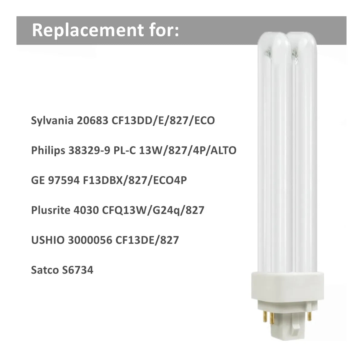 Bombilla Fluorescente Compacta Satzol Plc-18w 2700k De 4 Pin
