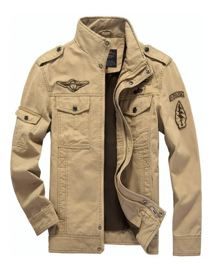 Chaqueta militar para hombre abrigo de mezclilla cálido