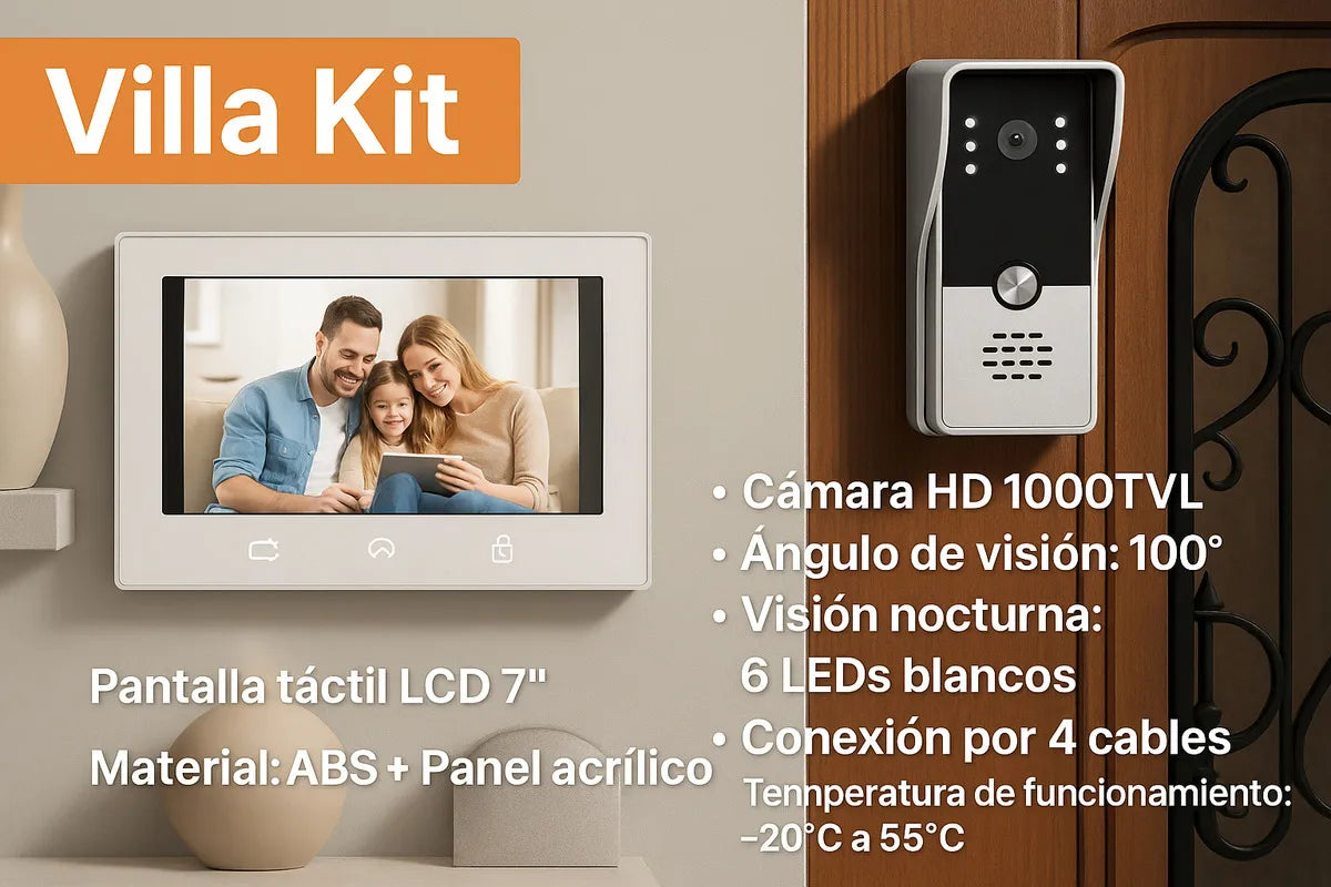 Video Portero Impermeable Mas Pantalla Lcd 7'' Y Accesorios