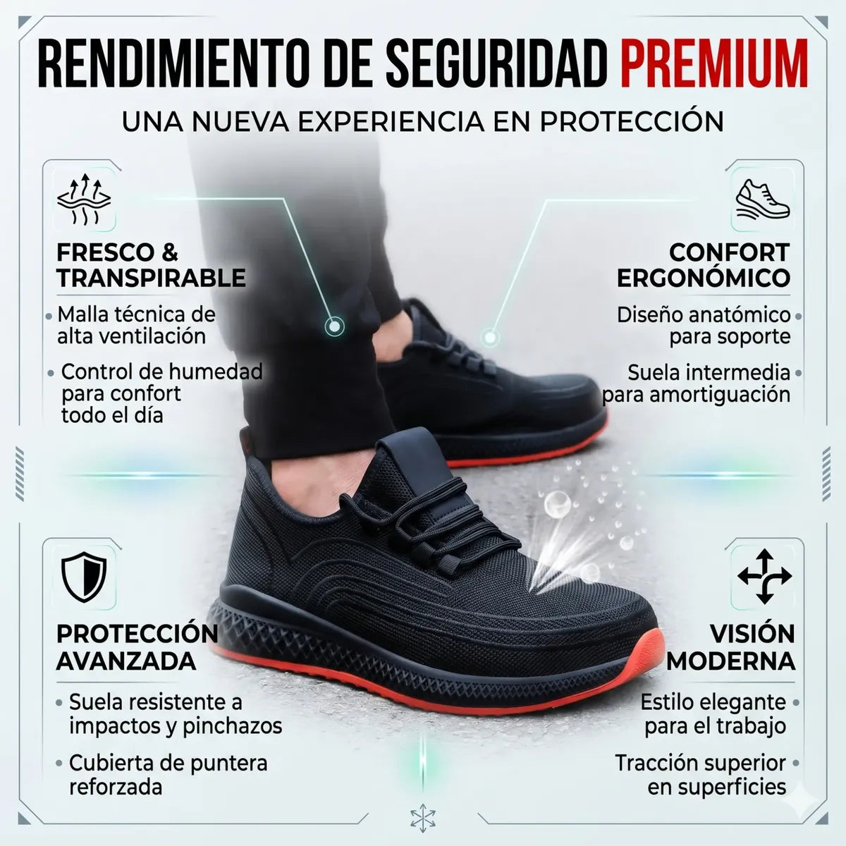 Zapatos de Seguridad Unisex Verano | Puntera de Acero | Antipinchazos | Transpirables