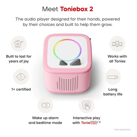Toniebox 2 Starter Set Cloud Pink con Playtime Puppy – Reproductor de Audio Infantil