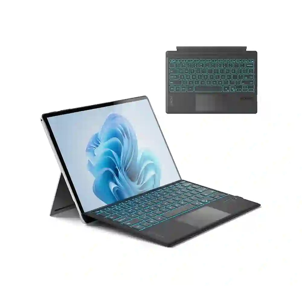 Teclado Inateck Bluetooth para Microsoft Surface Pro 7/7+/6/5/4 | Retroiluminado RGB | Touchpad | Open Box