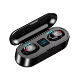 Auriculares in-ear inalámbricos F9 negro con luz LED