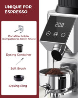 Molinillo de café Tuni G1 con muelas cónicas, 48 niveles de molienda, capacidad para 250 gr 110V.