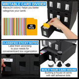 Caja Organizadora para Cartas Coleccionables con 48 Separadores – 12 Cajones Negros