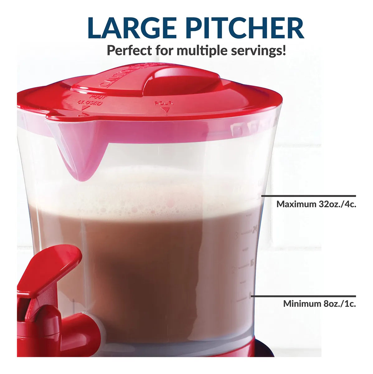 Máquina y dispensador de chocolate caliente Nostalgia Retro, 950 ml, color rojo