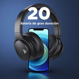 Auriculares Bluetooth Anc Cowin E7b With Ruido Cancelación Micrófono Call 20 Hrs Color Negro