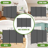 Biombo Divisor Interior Portátil Haven – 3 Paneles, 2,6 m, Gris Oscuro