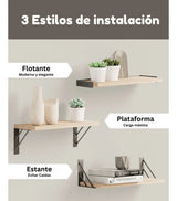 Repisas Flotantes De Madera Multipropósito Kit X3 Colores