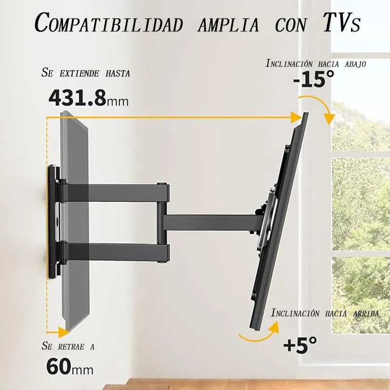 Soporte Pared Tv 14-55 Pulgadas 120 Grados Extendible
