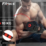 Mancuerna Ajustable Pesa De 10 Kg Unitaria Fitnics
