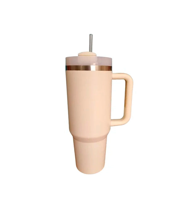 Termo Taza Con Popote 1.2l Caliente-frío De Acero Inoxidable