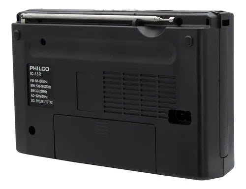 Radio Multibandas Philco Am/fm Icf-18r Recargable Color Negro