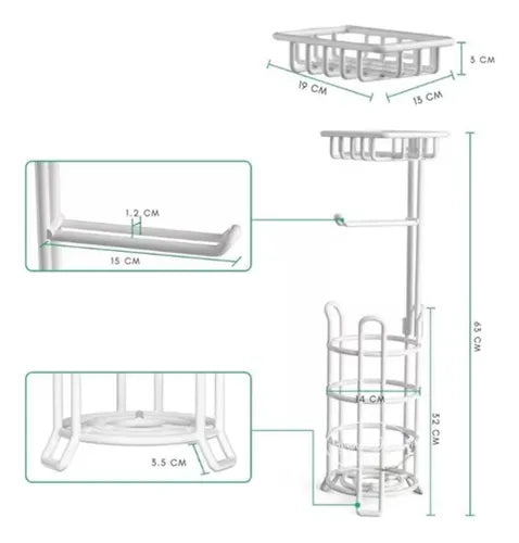 Soporte De Papel Higiénico Confort Pedestal Organizador Baño