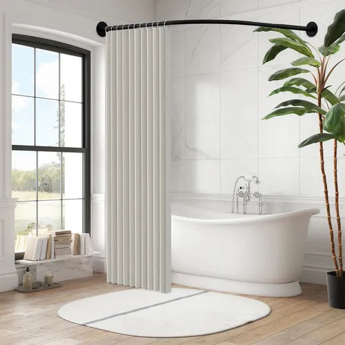 Cortina Ducha Tela Impermeable Barra Telescópica