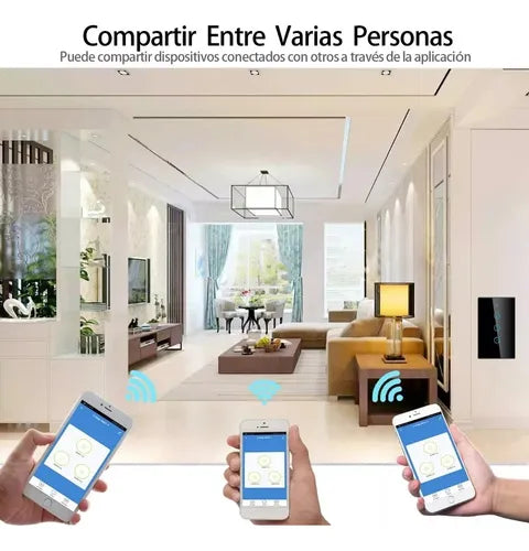 Intereruptor Inteligente Wifi Sin Cable Neutro 1, 2 o 3 Canales