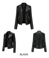 Chaqueta de cuero con remaches para mujer