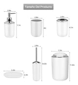 Set De Accesorios De Baño 6 unidades Color Blanco