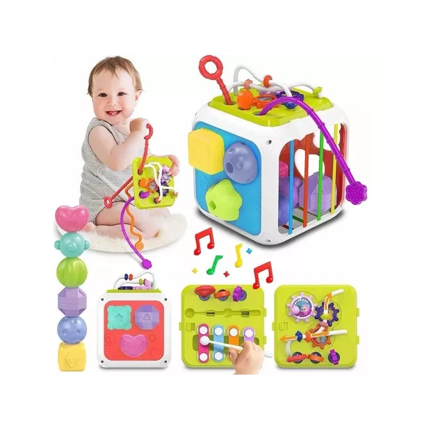 Juego De Enseñanza Para Bebés Con Cubo De Actividades 7 En 1