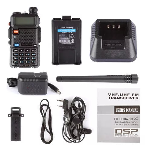 Walkie-talkie Baofeng Walkie-talkie UV5R de 2 radios y frecuencia 25|12.5KHz - negro