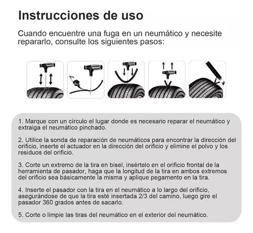 Juego De Herramientas De Reparación De Neumáticos De 7 Pieza