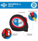 Cinta Métrica Bulit Serie 500 Con Freno 3m X 16mm