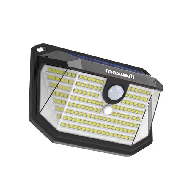 Foco Solar Maxwell 178 Led Exterior Pared Unitario + Sensor Luz fria